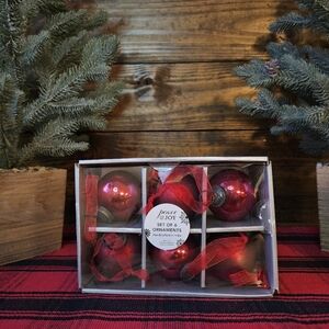 Peace & Joy Red Ornaments